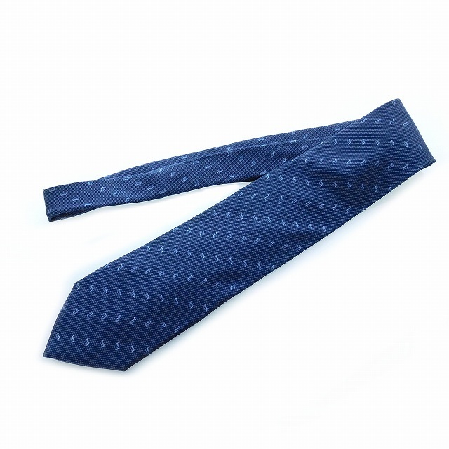 ジョルジオアルマーニ ネクタイ レギュラータイ シルク 総柄 イタリア製 紺