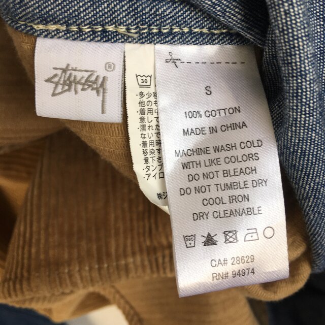 stussy ステューシー コーデュロイ デニム切替 シャツ
