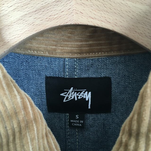 stussy ステューシー　コーデュロイ　デニム切替　シャツ