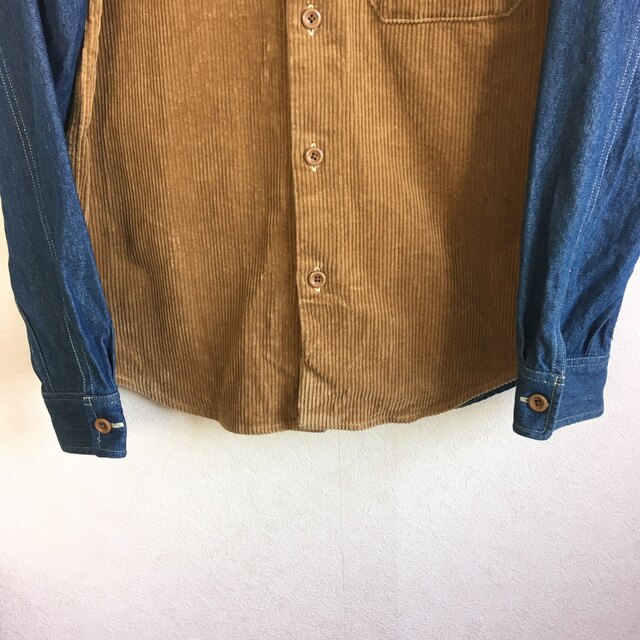 stussy ステューシー コーデュロイ デニム切替 シャツ
