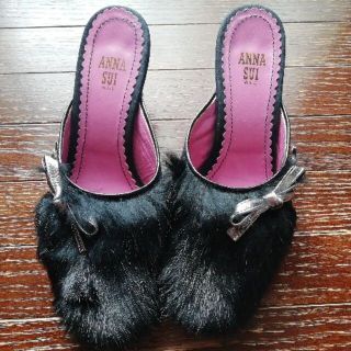 アナスイ(ANNA SUI)の美品✨　ANNA SUI　ラビットファーミュール　Sサイズ(ミュール)