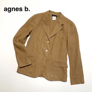 アニエスベー(agnes b.)の良品 アニエスベー リネン 3ボタン シングル テーラードジャケット フランス製(テーラードジャケット)