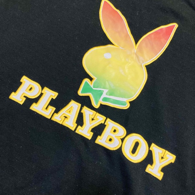 PLAYBOY(プレイボーイ)のPLAYBOY半袖ジップアップパーカー/立体ビッグバニー/エンブレム刺繍/XL メンズのトップス(パーカー)の商品写真