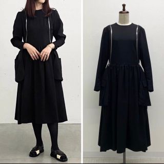 ノワールケイニノミヤ(noir kei ninomiya)の22aw ノワール ケイニノミヤ ギャルソン 2way ジップ ワンピース S(ロングワンピース/マキシワンピース)