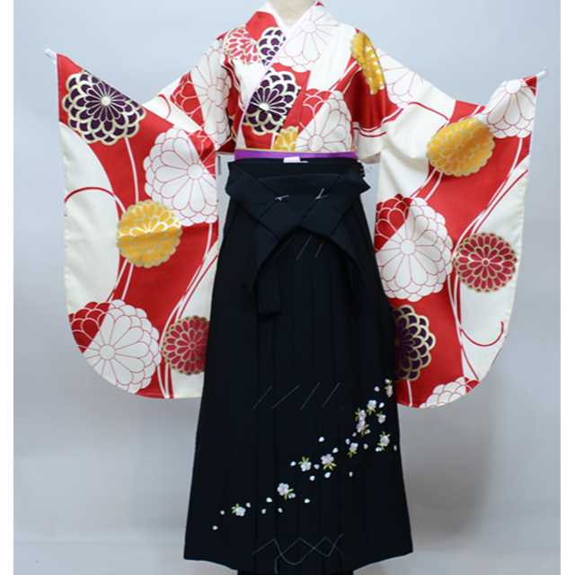 フルオーダー 着物袴セット ジュニアへ直し 135～150cm 白 袴色変更可