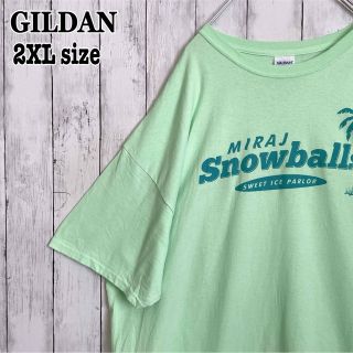 ギルタン(GILDAN)の超ビッグ! 2XL オーバーサイズ tシャツ ライトグリーン GILDAN 古着(Tシャツ/カットソー(半袖/袖なし))