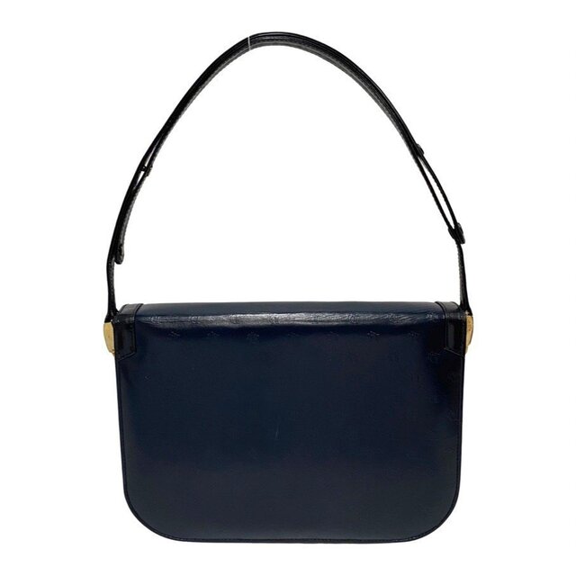 極 美品 レア Christian Dior ディオール CD ロゴ 金具 レザー 本革 2way ハンドバッグ セミ ショルダーバッグ ネイビー 59975
