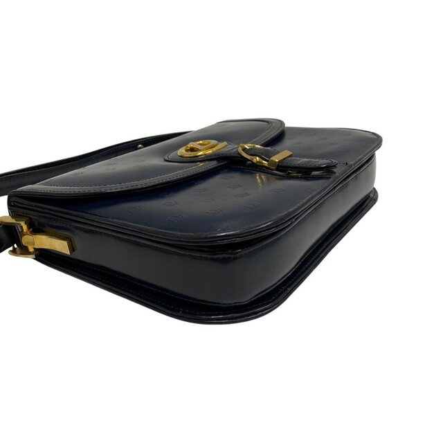 極 美品 レア Christian Dior ディオール CD ロゴ 金具 レザー 本革 2way ハンドバッグ セミ ショルダーバッグ ネイビー 59975