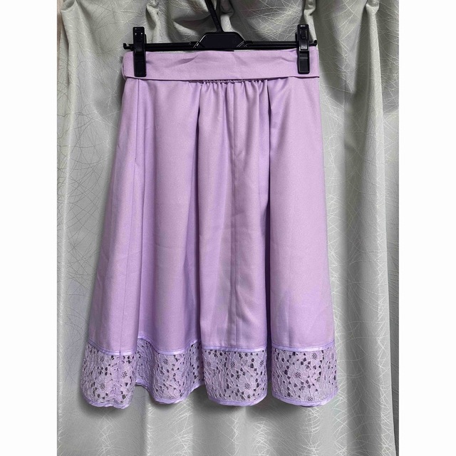 MISCH MASCH(ミッシュマッシュ)のMISCH MASCH 配色ベルトフレアースカート ラベンダー/M レディースのスカート(ひざ丈スカート)の商品写真