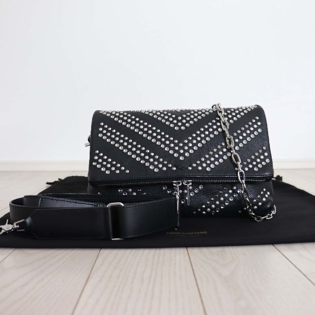 ZADIG&VOLTAIRE - 良品 ザディグ エ ヴォルテール スタッズ レザー チェーン ショルダー バッグ