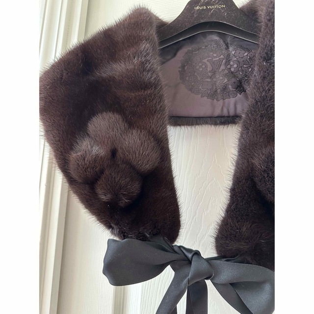 ルイヴィトン LOUIS VUITTON ミンクフラワー ストール マフラー