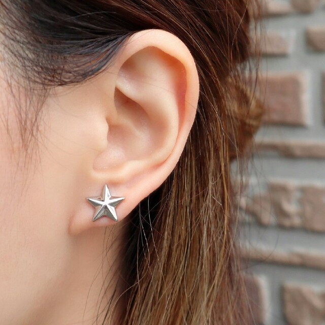 (1327) スタッズ 星 スター サージカルステンレス ピアス 両耳 2個 メンズのアクセサリー(ピアス(両耳用))の商品写真