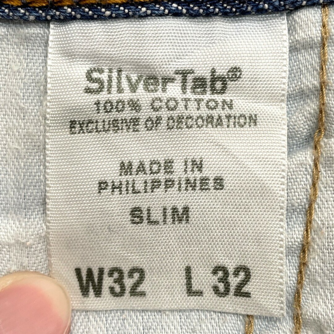 リーバイス シルバータブ Levis Silver Tab デニムパンツ SLIM スリム サイズ：W34 L32.5 インディゴ 【Levis】  【中古】