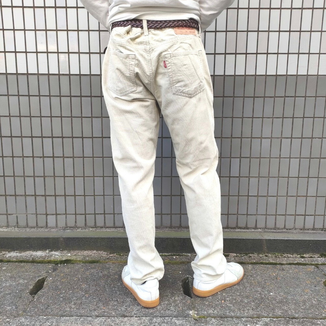 LEVI’S リーバイス 青 白タブ コーデュロイ 細畝 ストレート パンツ