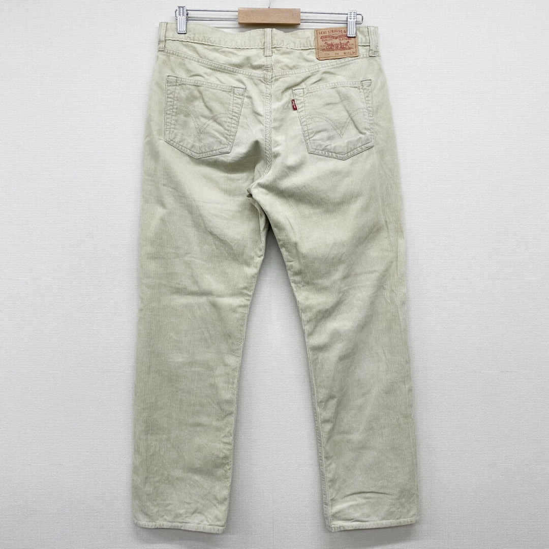 ユーロ リーバイス Euro Levi's 751 コーデュロイパンツ 細畝 ストレート サイズ：W34 L29 クリームイエロー系 ユーロ古着  【中古】