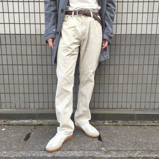 リーバイス(Levi's)のユーロ リーバイス Euro Levi's 751 コーデュロイパンツ 細畝 ストレート サイズ：W34 L29 クリームイエロー系 ユーロ古着 【中古】(スラックス/スーツパンツ)