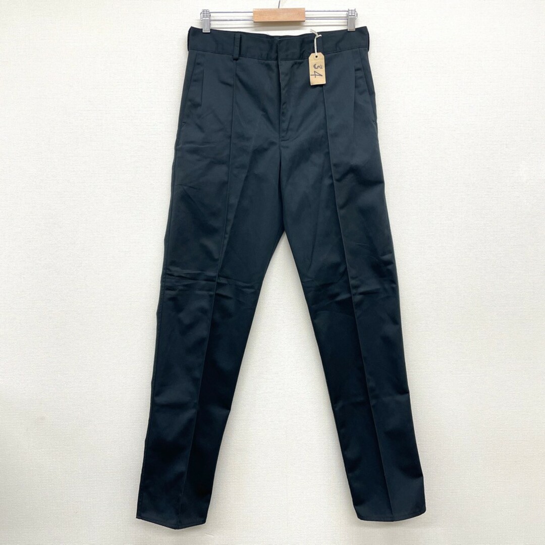 MAGRO ユーロワーク パンツ ワンタック センタープレス サイズ：W34 L34 ブラック MADE IN BRITAIN Deadstock デッドストック