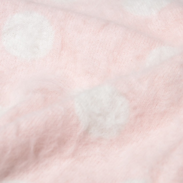 KAREN WALKER(カレンウォーカー)のかわいい。カレンウォーカー　ピンク×白　ドット　ふわふわアンゴラ　半袖ニット レディースのトップス(ニット/セーター)の商品写真