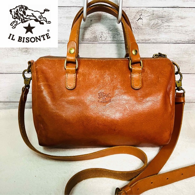 IL BISONTE(イルビゾンテ)の【良品】IL BISONTE イルビゾンテ　2wayバッグ　レザー　ブラウン レディースのバッグ(ショルダーバッグ)の商品写真