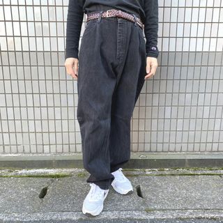 ラングラー Wrangler デニム パンツ テーパード RELAXED FIT PREMIUM QUALITY サイズ：W38 L32.5 ブラック 【中古】