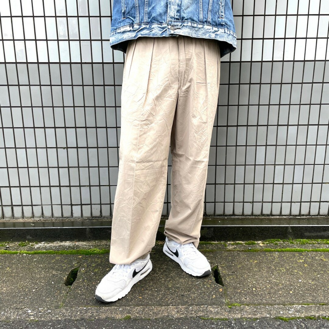 ポロ ゴルフ POLO GOLF チノパンツ ツータック ロゴ ワッペン サイズ：W32 L30.5 ベージュ CLASSIC GOLF PANT