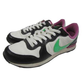 ナイキ(NIKE)の【中古】WOMENS NIKE INTERNATIONALIST/ナイキ インターナショナリスト ランニングシューズ ホワイト×ブラック×グリーン×ピンク【Women's US 8】【スニーカー】【ランニング】(スニーカー)