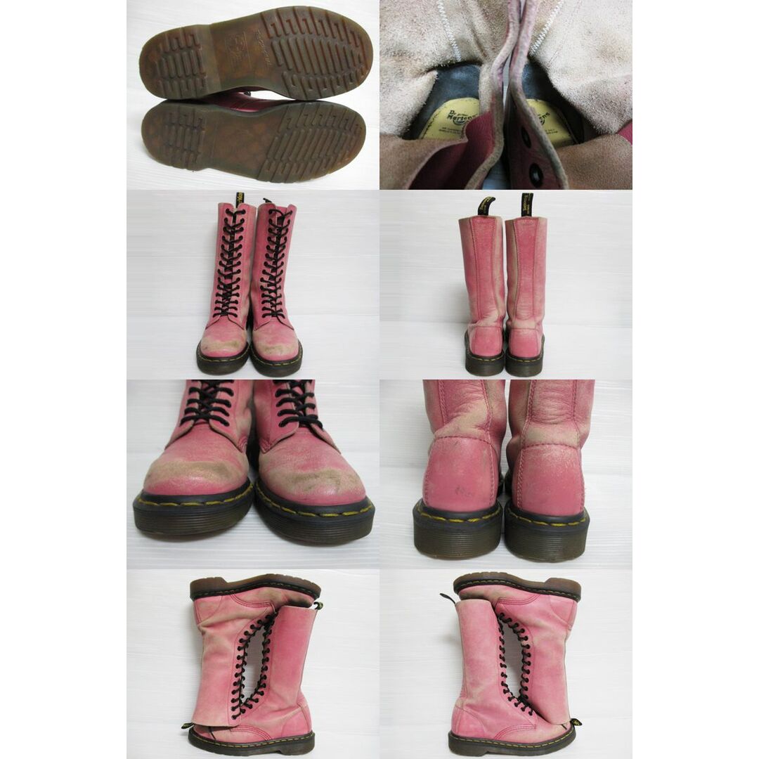 Dr.Martens(ドクターマーチン)のレディース ドクターマーチン/Dr.Martens 14アイレット レザーブーツ ロング サイズ：UK 5 ピンク 【中古】 レディースの靴/シューズ(ブーツ)の商品写真