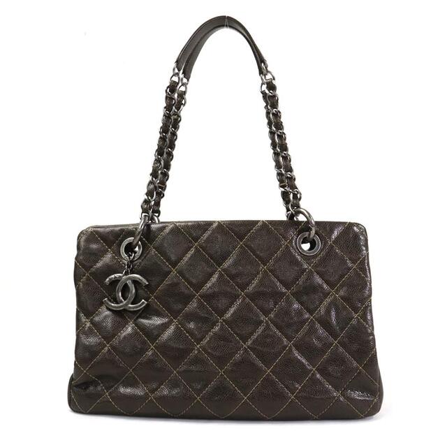100%品質 CHANEL - シャネル CHANEL ショルダーバッグ ココマーク マトラッセ レザー/メタル/キャビアスキン ブラウン/シルバー シルバー金具 チェーンショルダー レディース 送料無料【中古】 99402f ショルダーバッグ
