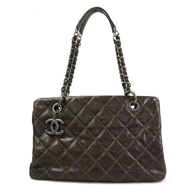 シャネル CHANEL ショルダーバッグ チェーンショルダー ココマーク　マトラッセ レザー/メタル/キャビアスキン ブラウン/シルバー シルバー金具  レディース 送料無料【中古】 99402f | フリマアプリ ラクマ