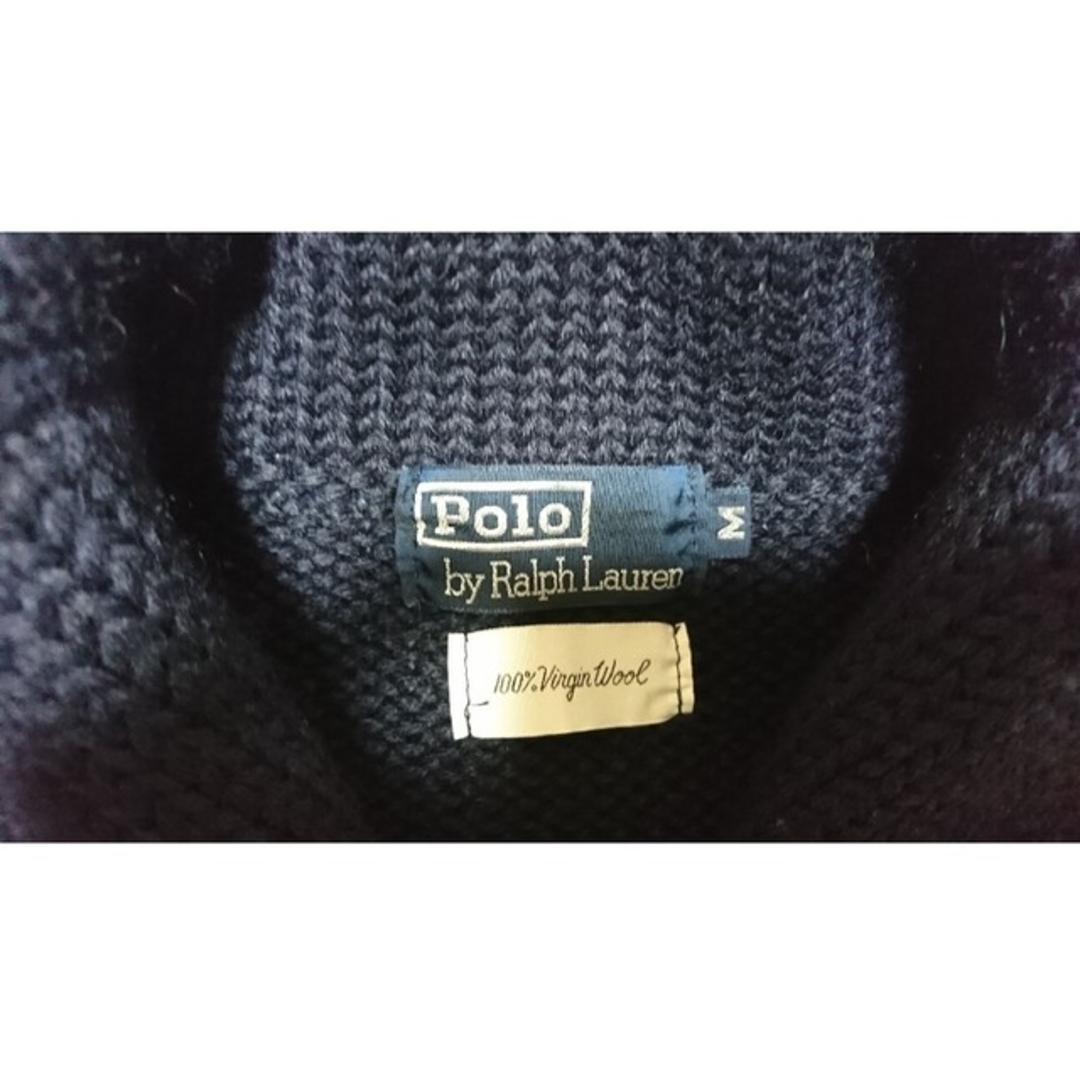 POLO RALPH LAUREN(ポロラルフローレン)の★超美品レア★ラルフローレン　ショールカラーカーディガン　ウール１００％　M メンズのトップス(カーディガン)の商品写真