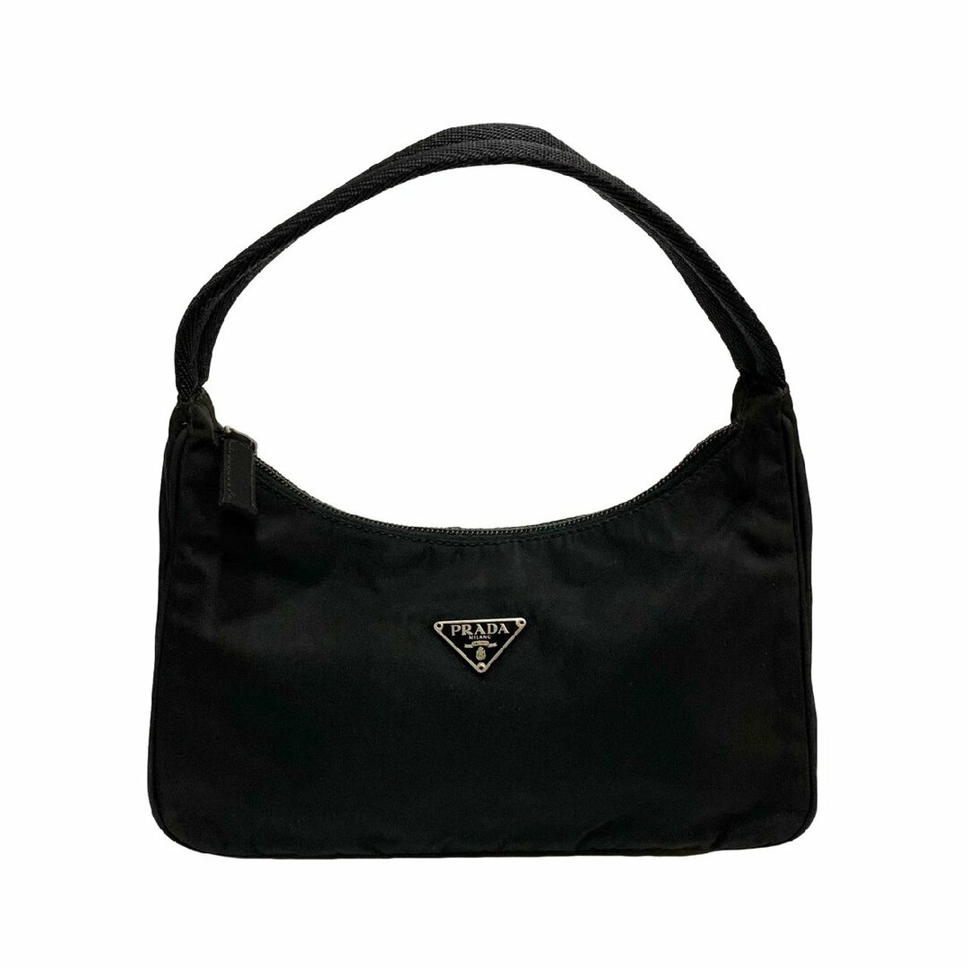 プレゼントを選ぼう！ 金具 三角ロゴ プラダ PRADA レア 美品 極 PRADA ナイロン 77070 黒 ブラック アクセサリーポーチ  ハンドバッグ ミニ ハンドバッグ