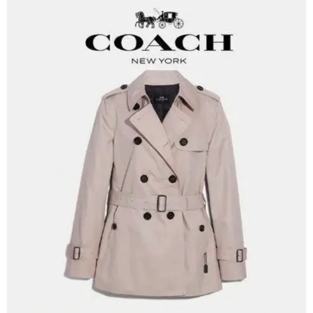 COACH(コーチ)の美品　コーチ　トレンチコート ピンクベージュ　XS レディース レディースのジャケット/アウター(トレンチコート)の商品写真