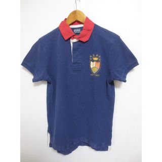 ラルフローレン(Ralph Lauren)の【中古】 Polo by Ralph Lauren/ラルフローレン 刺繍入り 半袖 鹿の子 ポロシャツ 紺×赤系【サイズ：S】【CUSTOM FIT】(ポロシャツ)