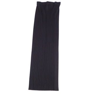 プリーツプリーズイッセイミヤケ(PLEATS PLEASE ISSEY MIYAKE)の美品 プリーツプリーズ イッセイミヤケ PLEATS PLEASE スカート ロング丈 プリーツ 無地 ボトムス レディース 4(XL相当) ブラック(ひざ丈スカート)