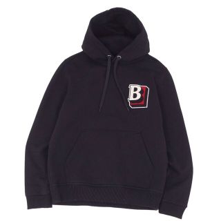 バーバリー(BURBERRY)のバーバリー BURBERRY パーカー フーディー ロゴ ワッペン コットン トップス メンズ S ブラック(パーカー)