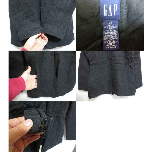 GAP(ギャップ)の【中古】GAP フード付き ジップアップ ウールジャケット ブラック【サイズ：Women's XS】 レディースのジャケット/アウター(その他)の商品写真