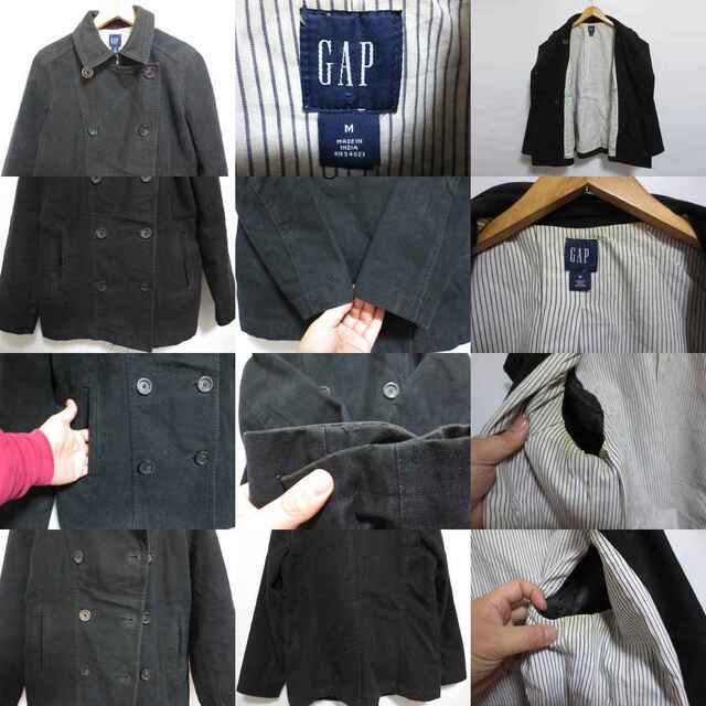 GAP(ギャップ)の【中古】GAP コットン Pコート ブラック【サイズ：Women's M】【ピーコート】【PEA COAT】 レディースのジャケット/アウター(その他)の商品写真