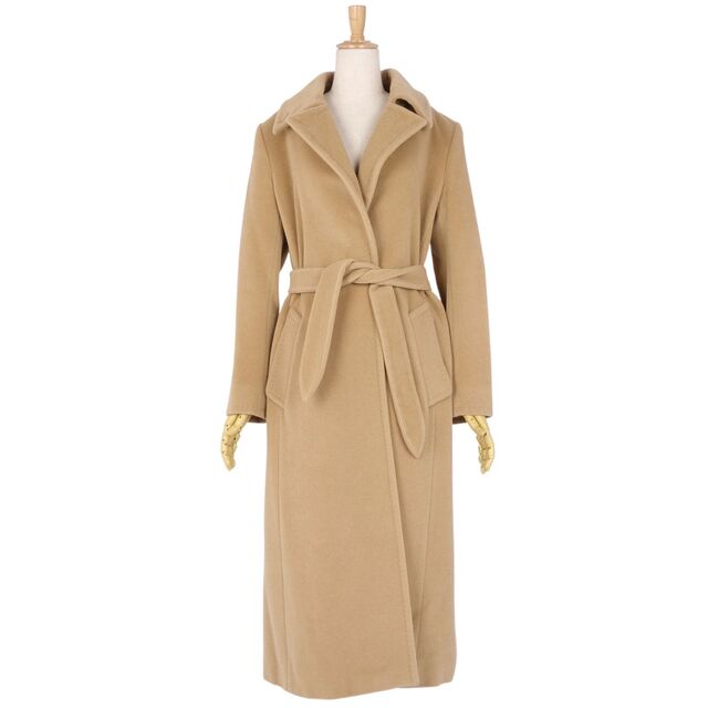 超安い Max Mara ベージュ FB38(M相当) USA6 JI40 アウター レディース ロングコート アンゴラ ウール コート Mara  Max マックスマーラ 美品 その他