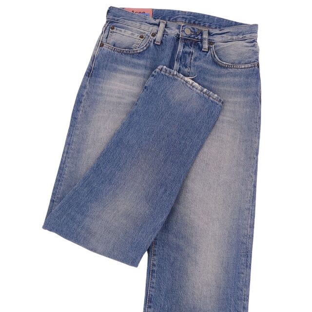 アクネストゥディオズ Acne Studios Bla Konst パンツ 1997Mid Blue Trash DENIM デニム ストレート ダメージ加工 レディース ボトムス 26/32 インディゴブルー 2