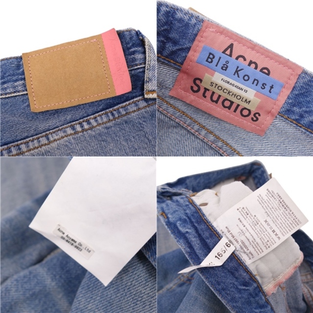 アクネストゥディオズ Acne Studios Bla Konst パンツ 1997Mid Blue Trash DENIM デニム ストレート ダメージ加工 レディース ボトムス 26/32 インディゴブルー 5