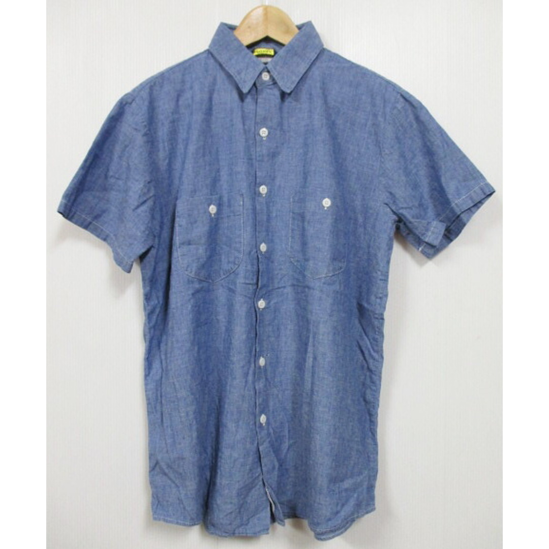 OshKosh - OSH KOSH B'GOSH / オシュコシュ シャンブレー 半袖シャツ 青 Made in U.S.A 【サイズ：M