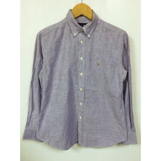 ラルフローレン(Ralph Lauren)のRALPH RALPH LAURE/ラルフローレン 長袖 シャンブレー ボタンダウン シャツ 紫 
【サイズ：11】【小さめ】【レディース】【SLIM FIT】【ワンポイント刺繍】【中古】(シャツ)