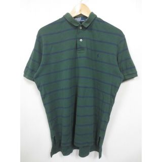 ラルフローレン(Ralph Lauren)のPolo by Ralph Lauren/ラルフローレン ボーダー柄 半袖 コットン ポロシャツ モスグリーン×紺 【サイズ：S】【中古】(ポロシャツ)