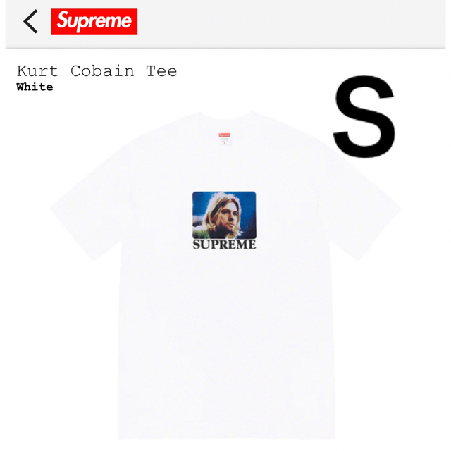 White白SIZESupreme Kurt Cobain Tee ショッピングバッグ付