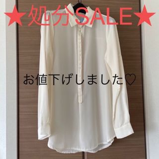 アンティカ(antiqua)の★処分SALE★美品♡フリー◆アンティカ◆バックボタン付きシフォンシャツ(シャツ/ブラウス(長袖/七分))