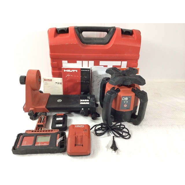 ☆品☆HILTI ヒルティ 回転レーザーPR30-HVS 受光機1台(PRA30) バッテリ2個(B12/2.6) 充電器 66644