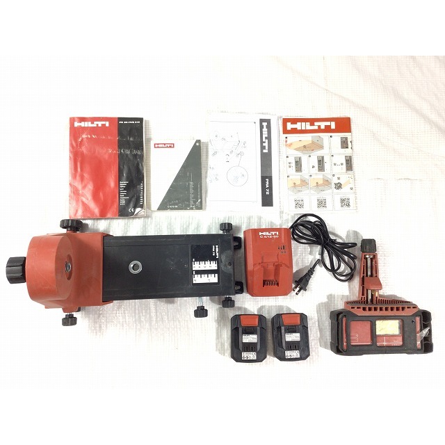 ☆品☆HILTI ヒルティ 回転レーザーPR30-HVS 受光機1台(PRA30) バッテリ2個(B12/2.6) 充電器 66644