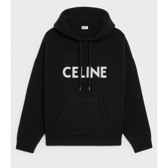 セリーヌ CELINE ブラッシュド コットン ニット セーター XS 黒