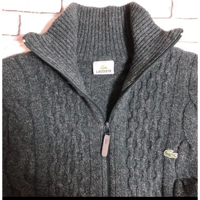 LACOSTE - 希少 ラコステ☆ワンポイント刺繍ロゴ ケーブルニット