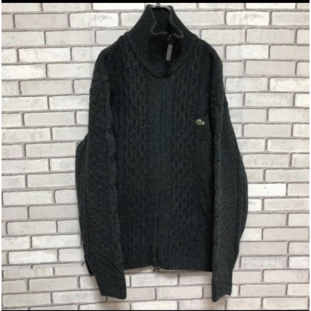 LACOSTE - 希少 ラコステ☆ワンポイント刺繍ロゴ ケーブルニット